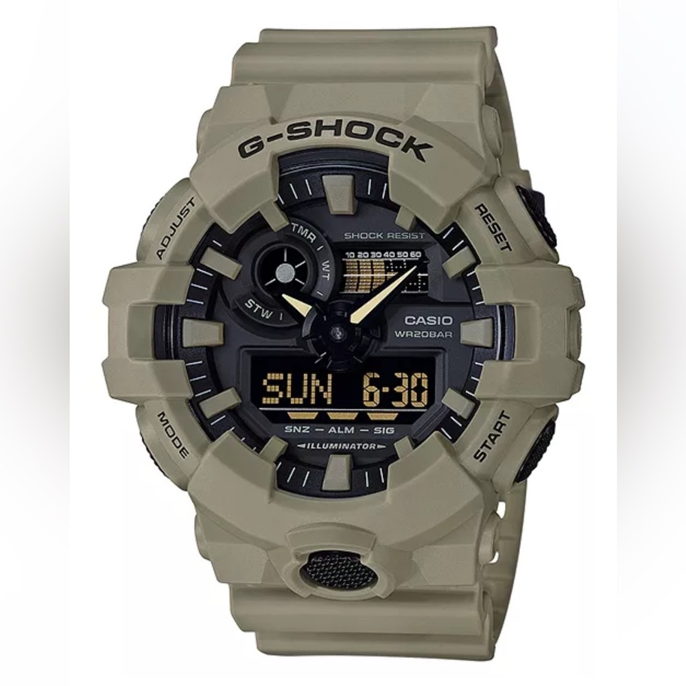 G-Shock Men's Analog-Digital Beige Resin Strap Watch 53mm
